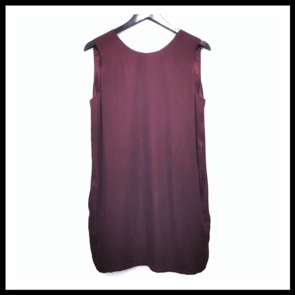 OAK + FORT Shift Dress in Wine - Picture 1 of 8